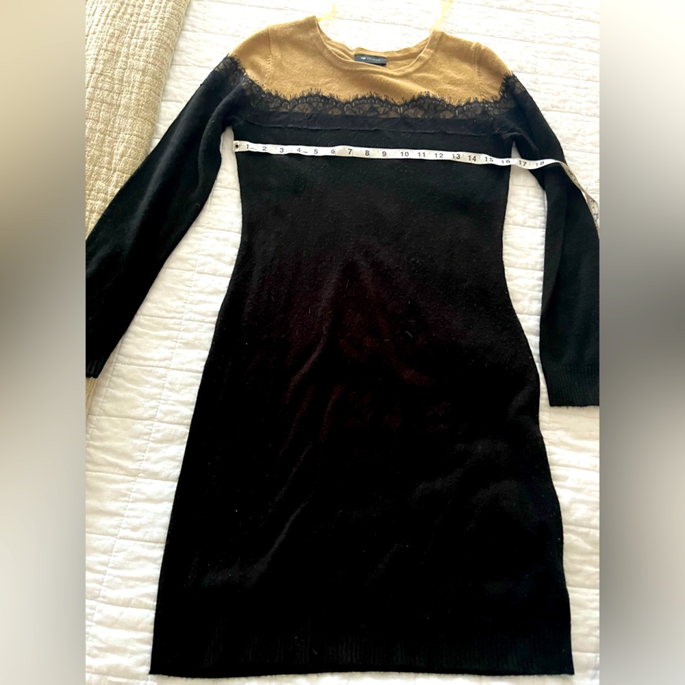 Max studio tan and black sweater dress size small